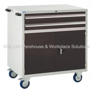 Euroslide Storage Cabinet Mobile 2 Drawers & Cupboard